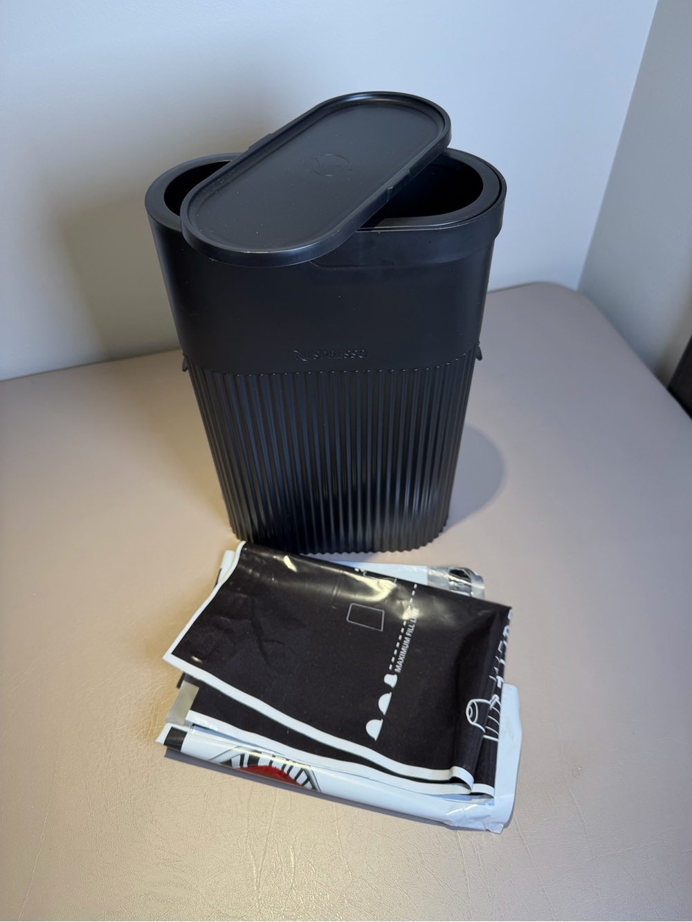 Nespresso Black Ribbed Capsule Container with Top Handle - Picture 2 of 4